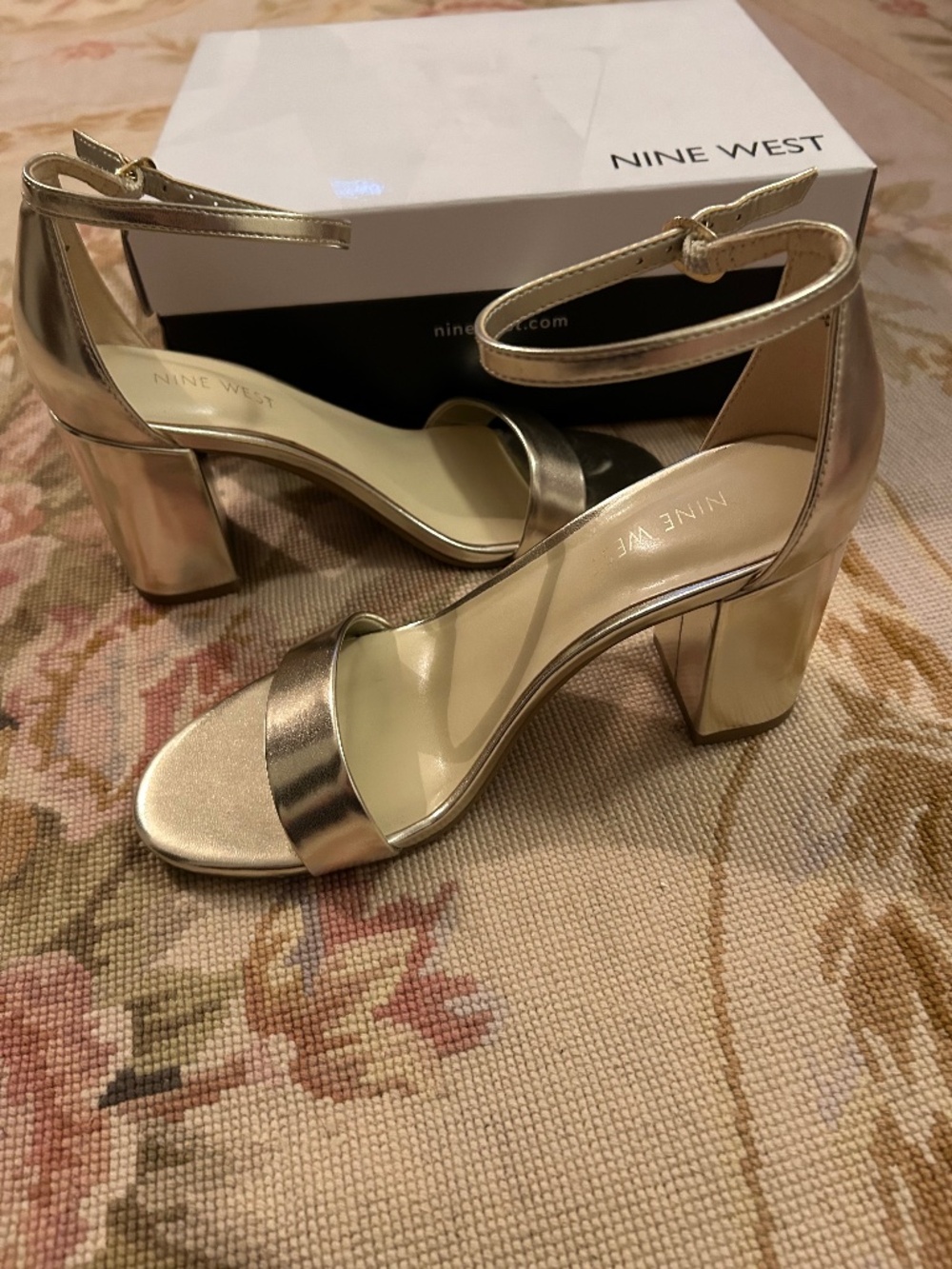 Gold Nine West Heels